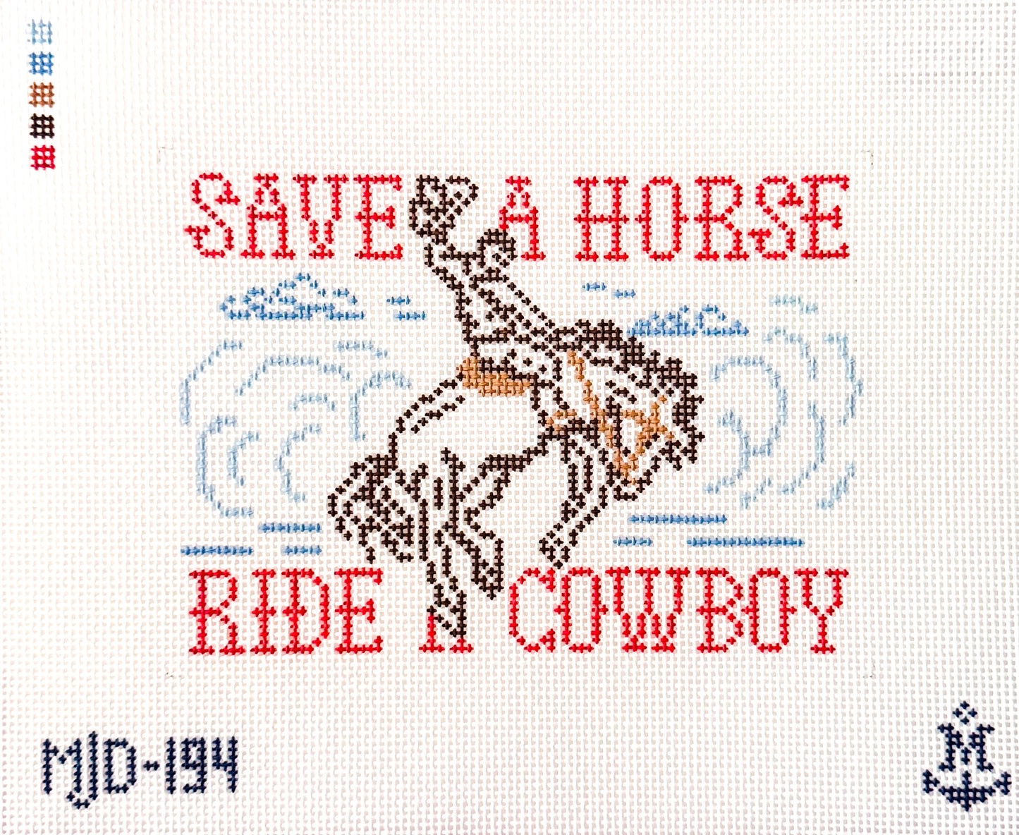 Save a Horse Ride a Cowboy Sign Needlepoint Canvas