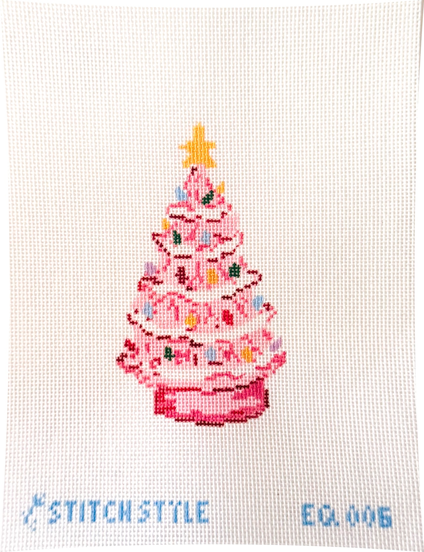 Pink Tree Needlepoint Canvas