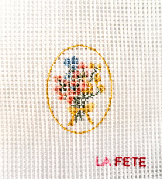 Spring Floral Cameo Hand Painted Needlepoint Canvas