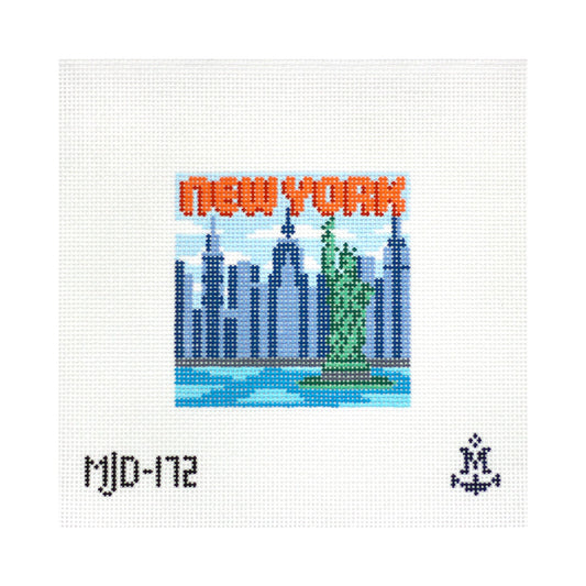 Vintage New York City Coaster Needlepoint canvas