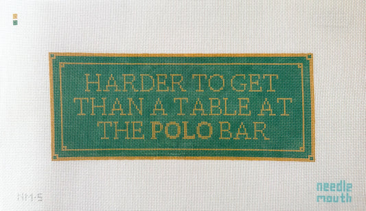 Polo Bar Reservation Needlepoint Canvas