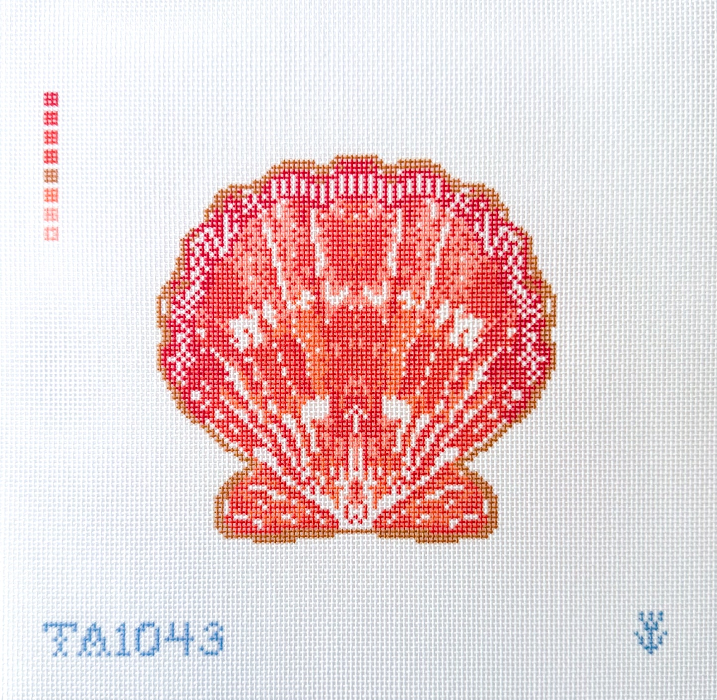 Orange Scallop ornament needlepoint canvas