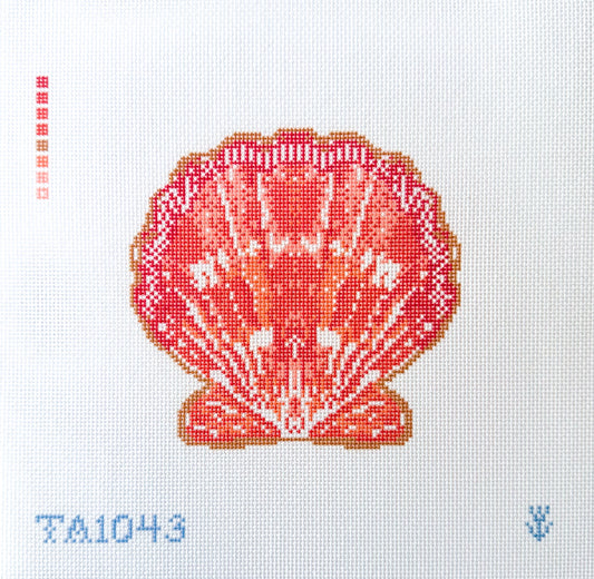Orange Scallop ornament needlepoint canvas