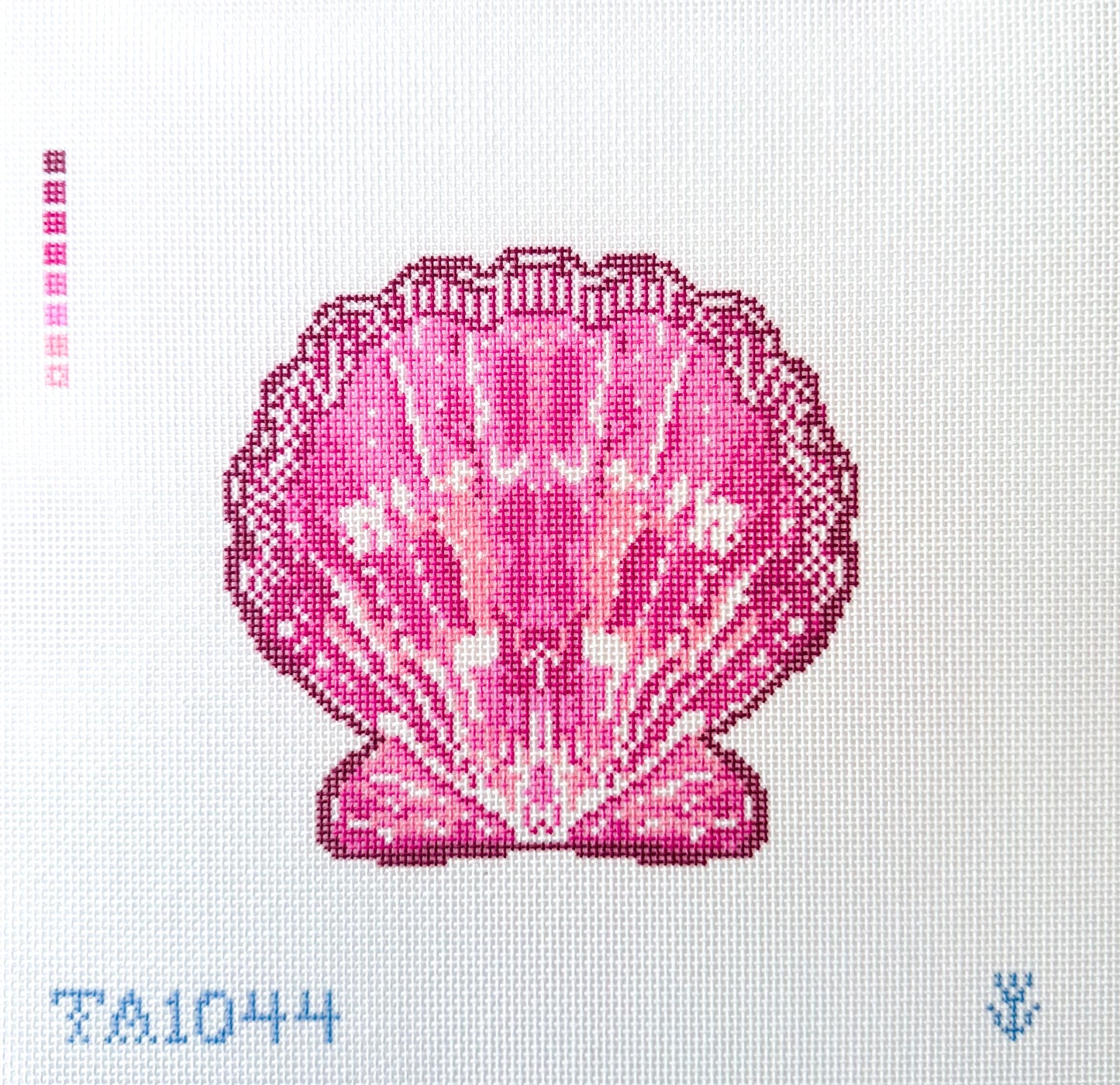 Pink Scallop ornament needlepoint canvas