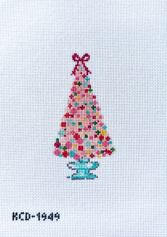 Pink Tree Ornament Needlepoint Canvas