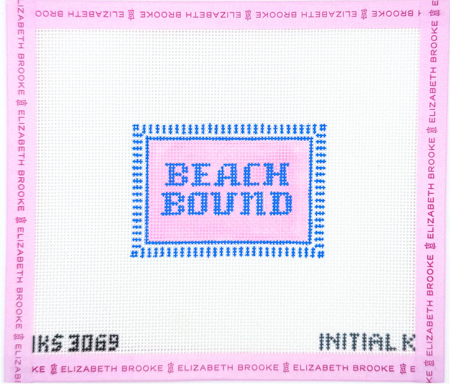 Beach Bound Bag Tag Needlepoint Canvas