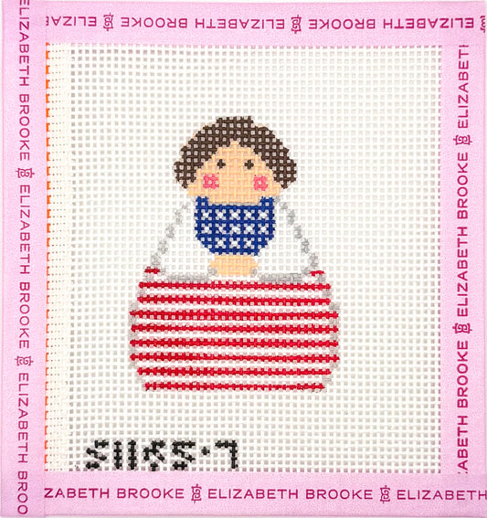 July Stitch It Angel needlepoint canvas