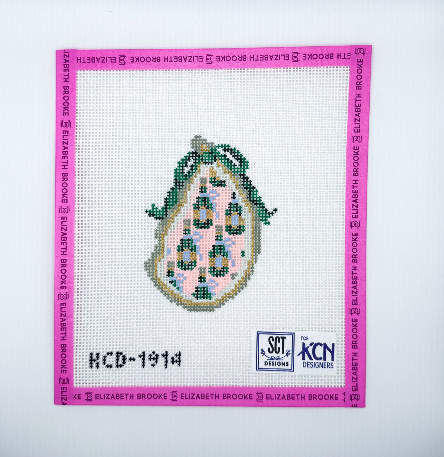 Champagne Gilded Oyster needlepoint canvas
