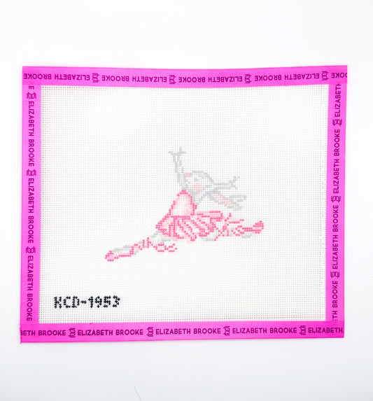 Leaping Ballet Bunny Needlepoint Canvas