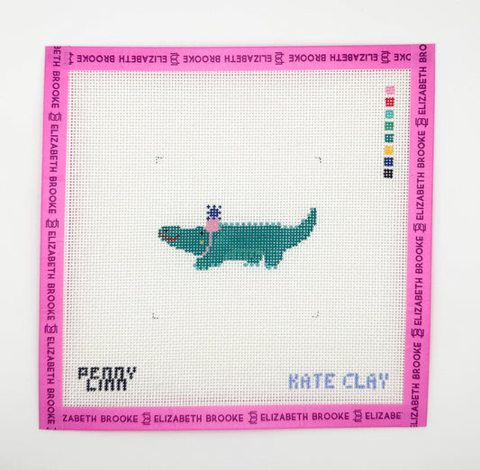 Party Animal Alligator Needlepoint Canvas