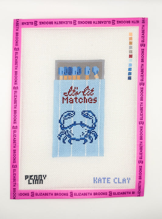 Crab Matchbook Needlepoint Canvas