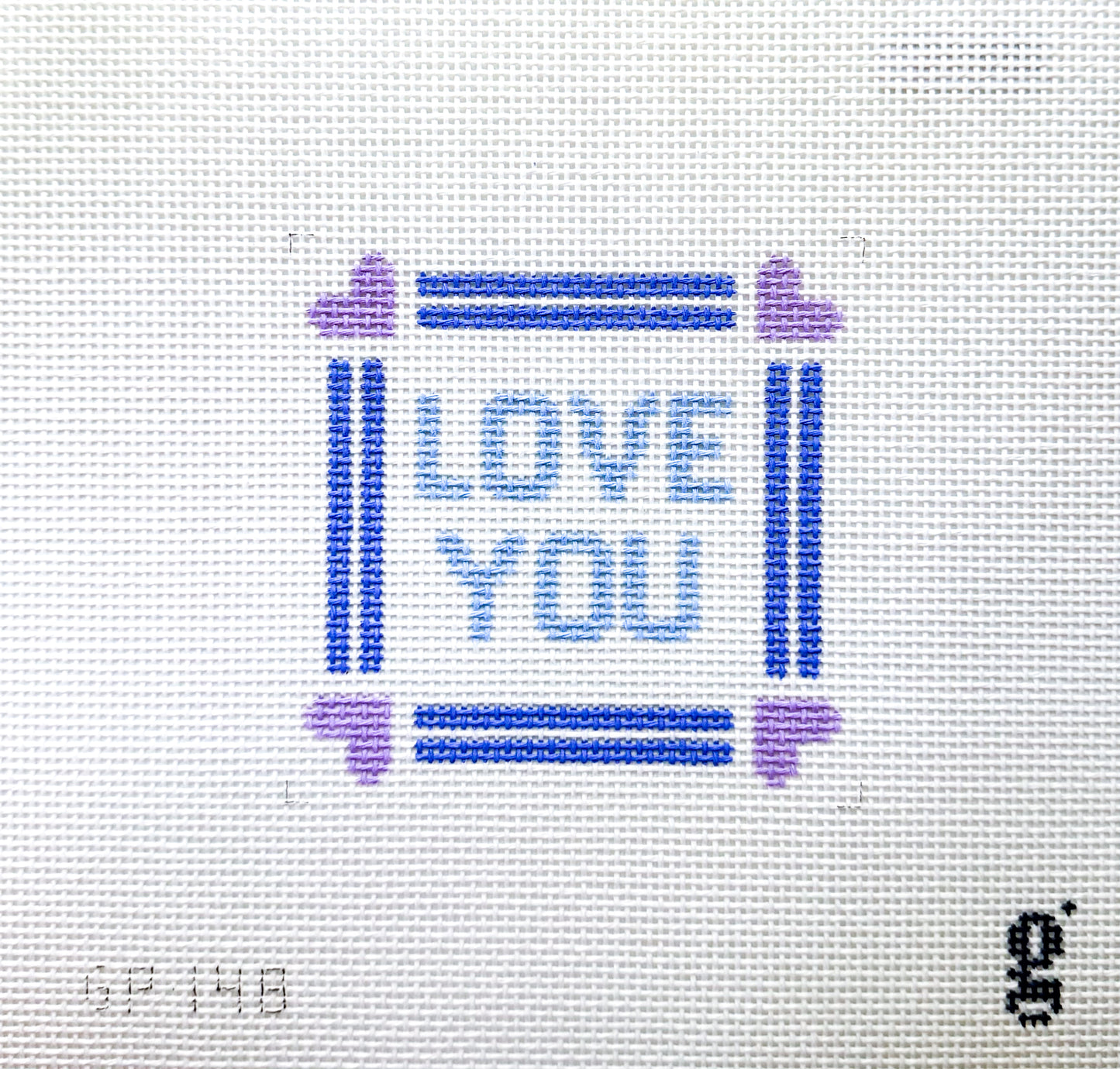 Love You Square Mini Sign Needlepoint Canvas
