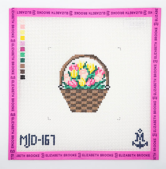 Flower Basket Needlepoint Canvas
