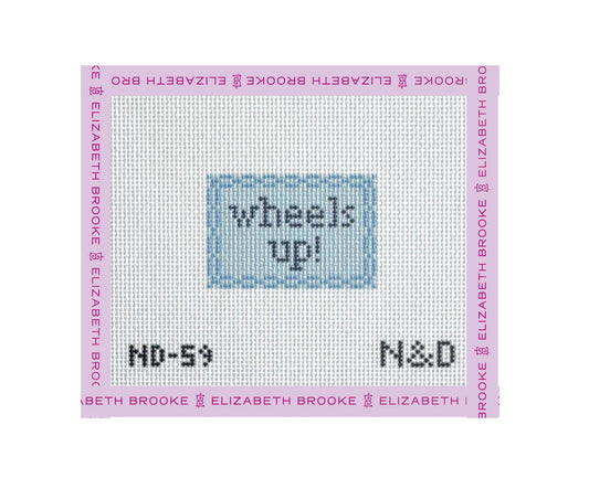 Wheels Up Luggage Tag Insert Needlepoint Canvas