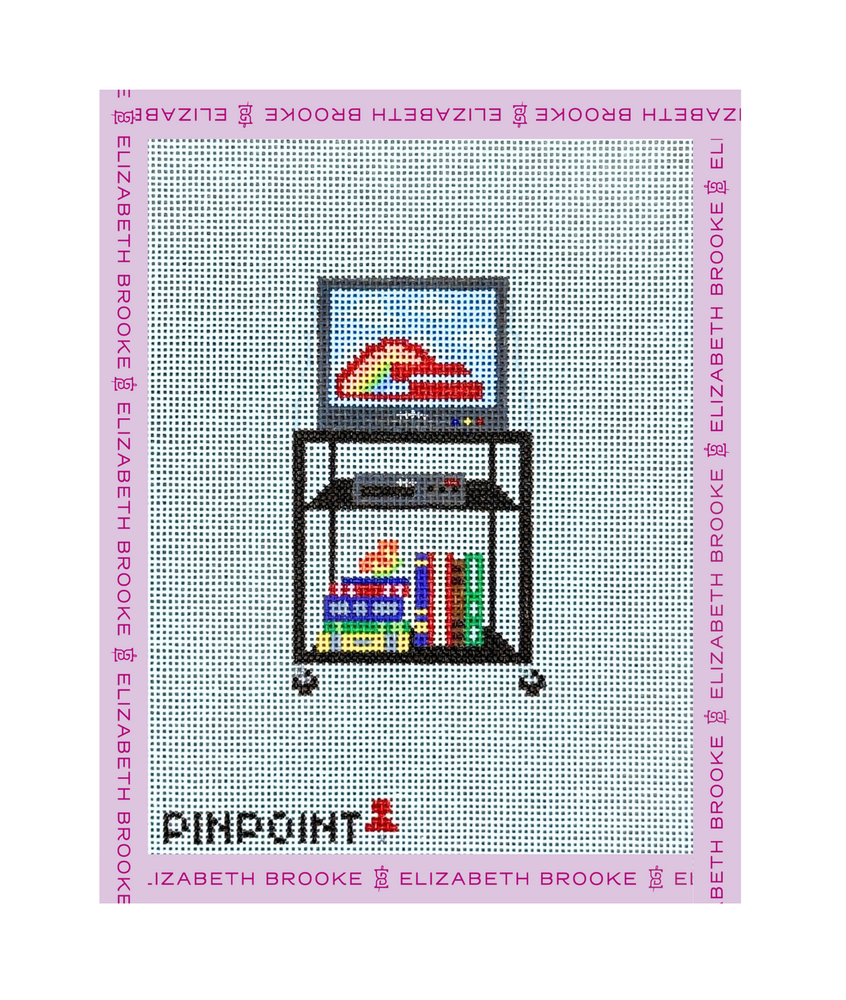 Reading Rainbow Classroom TV Cart  Needlepoint Canvas