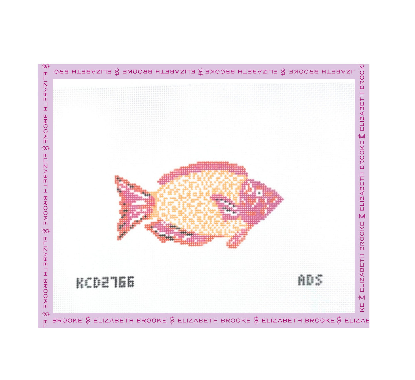 Purple and Orange Parrotfish Needlepoint Canvas