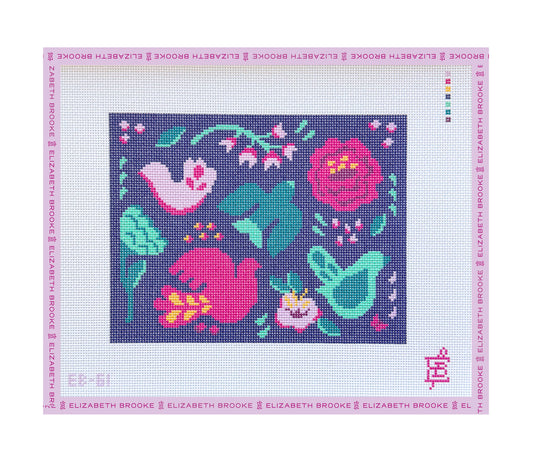 Dark Wild Bloom Clutch Needlepoint Canvas