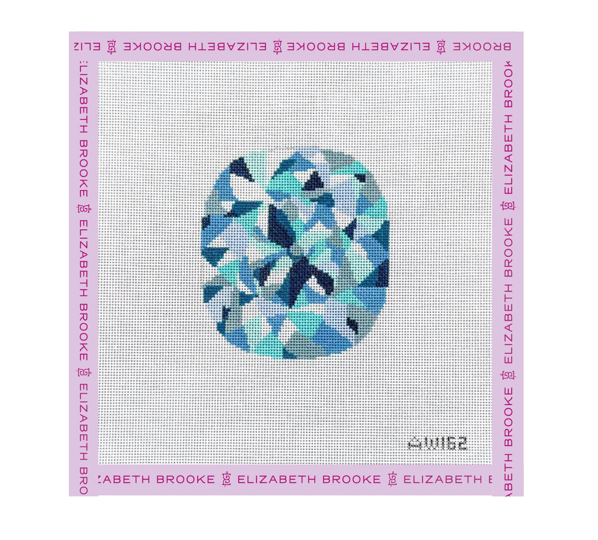 Cushion cut diamond needlepoint canvas