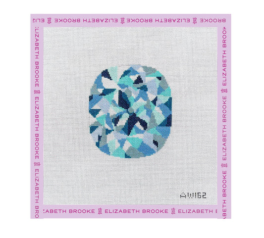 Cushion cut diamond needlepoint canvas