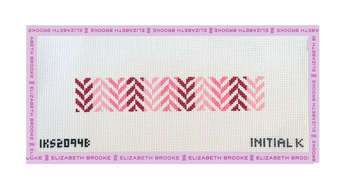 Herringbone Fob Pink Needlepoint Canvas