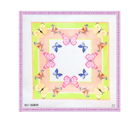 Large Bright Butterfly Scarf Needlepoint Canvas