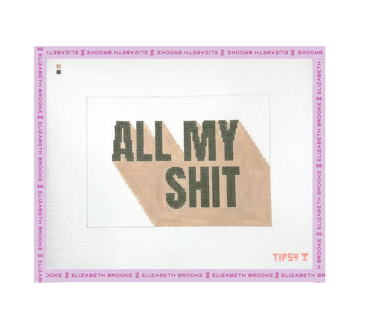 All My Shit Pouch Needlepoint Canvas