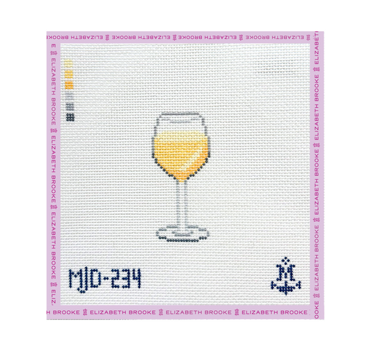Glass of White Wine needlepoint canvas