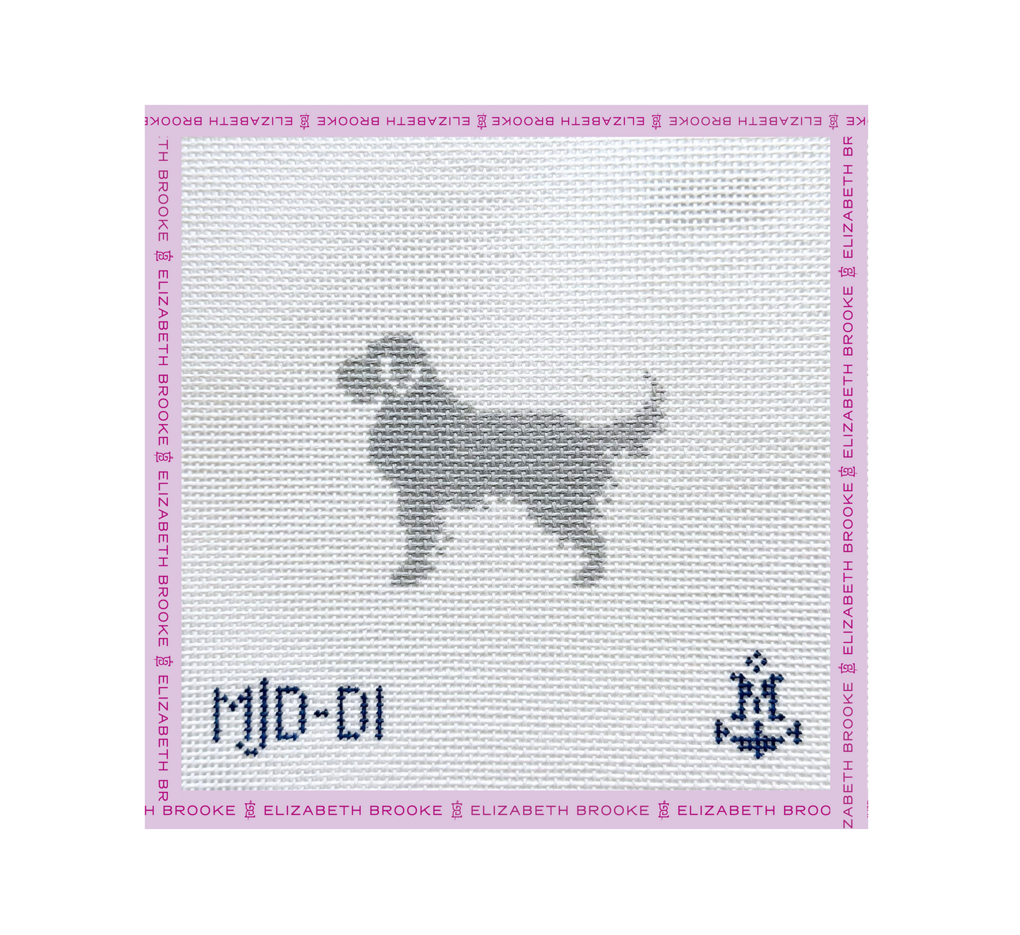 Golden Retriever silhouette needlepoint canvas