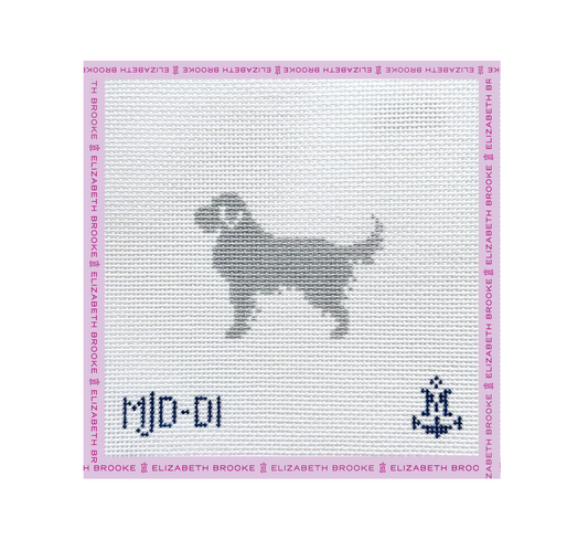 Golden Retriever silhouette needlepoint canvas