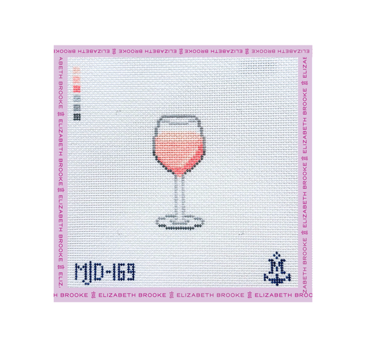 Glass of Rose needlepoint canvas