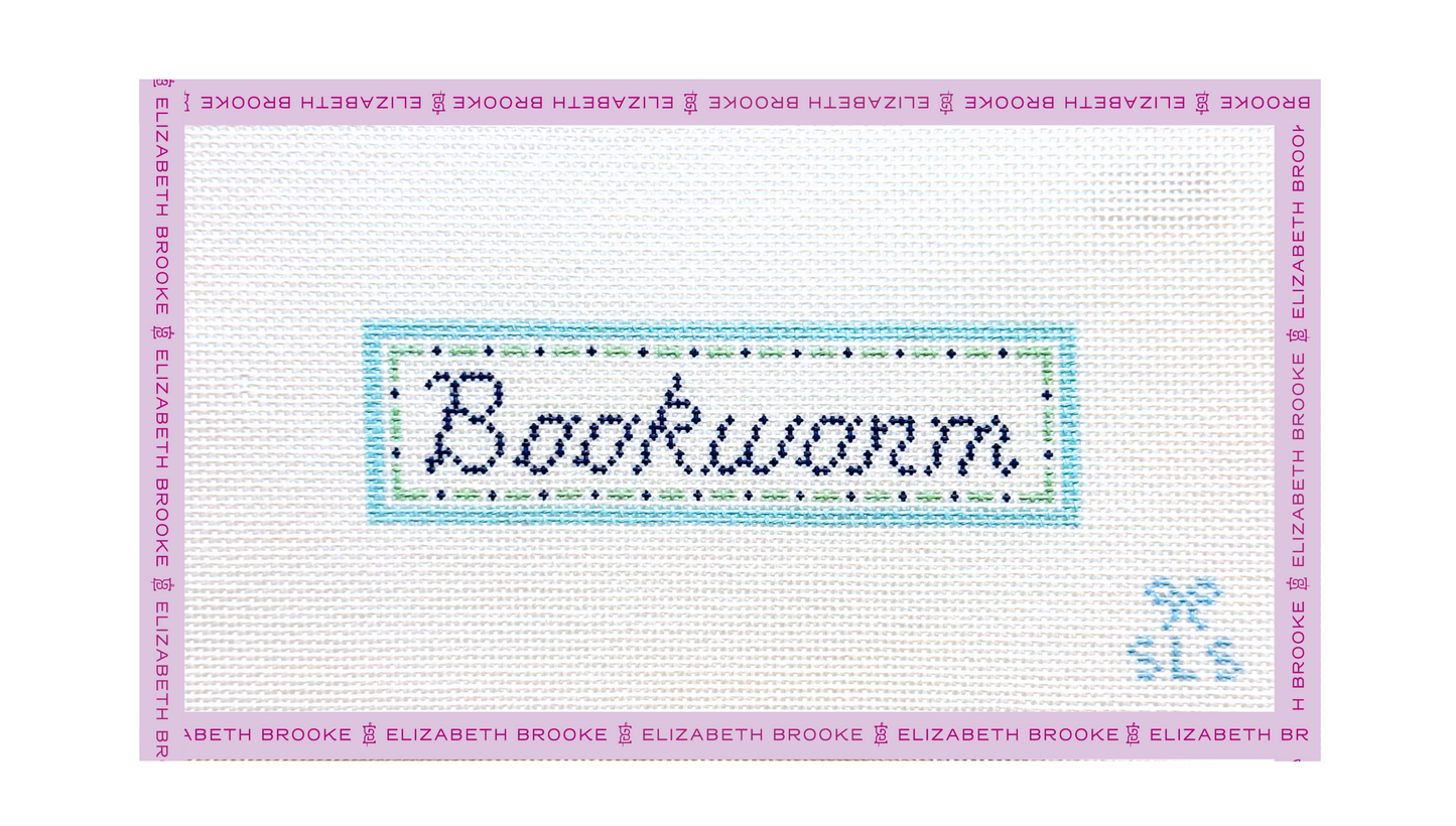 Bookworm Bookmark Needlepoint Canvas