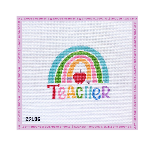 Teacher Rainbow Needlepoint Canvas