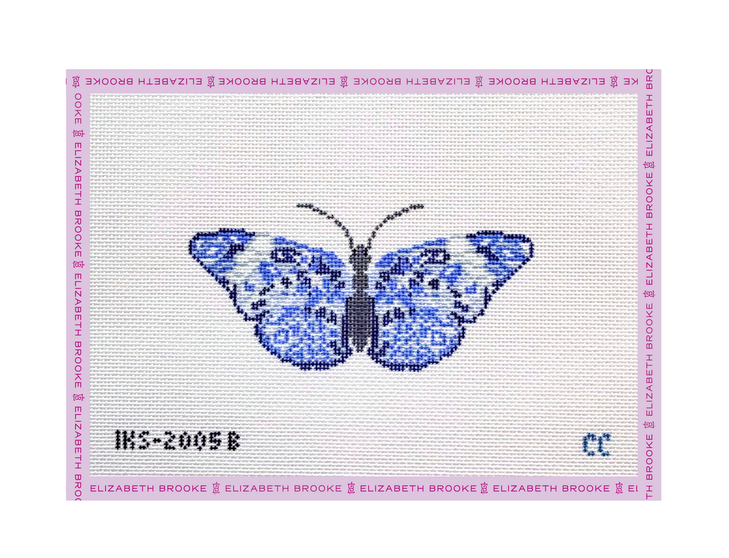 Chinoiserie Butterfly Ornament Needlepoint Canvas