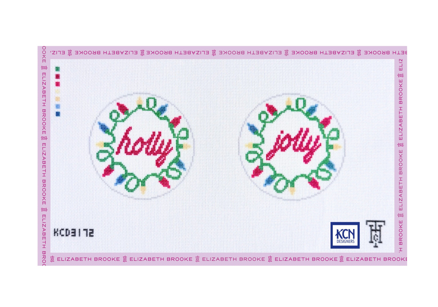 Holly Jolly Ornaments Needlepoint Canvas