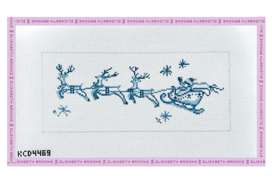 Santa and Sleigh Bolster Pillow Needlepoint Canvas