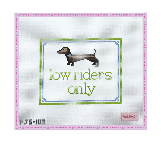 Low Riders Only Needlepoint canvas