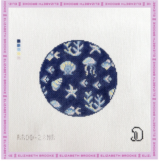 Ocean Glow Round Needlepoint Canvas