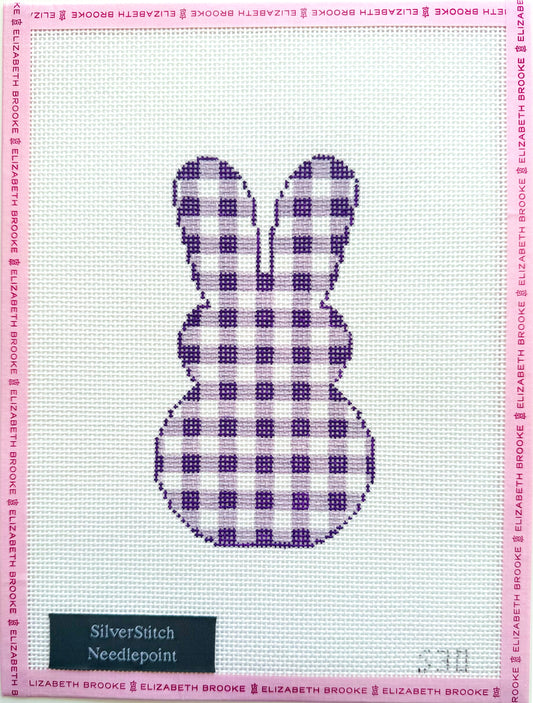 Gingham Peeps Bunny Lavender Needlepoint Canvas