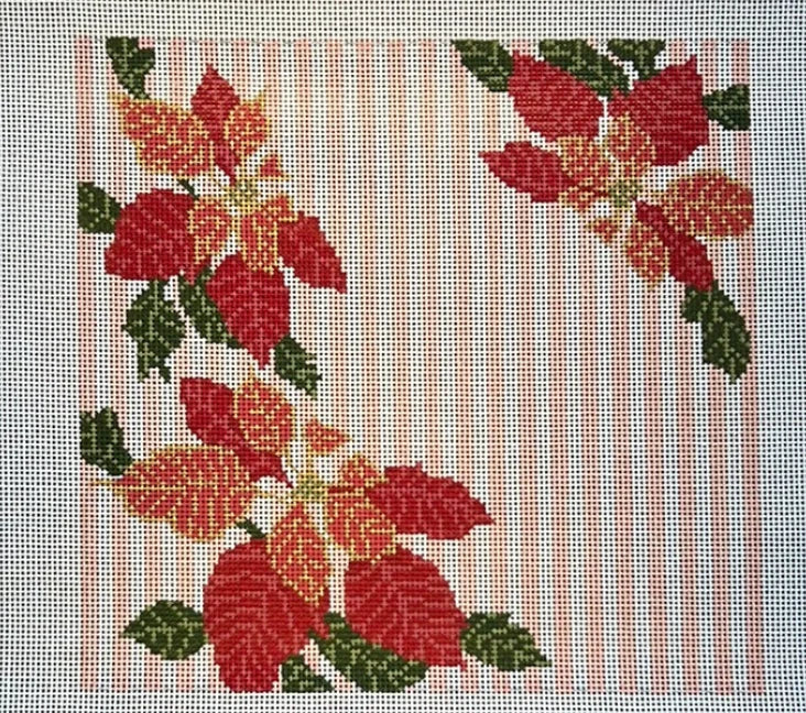 Poinsettia Pillow Needlepoint Canvas