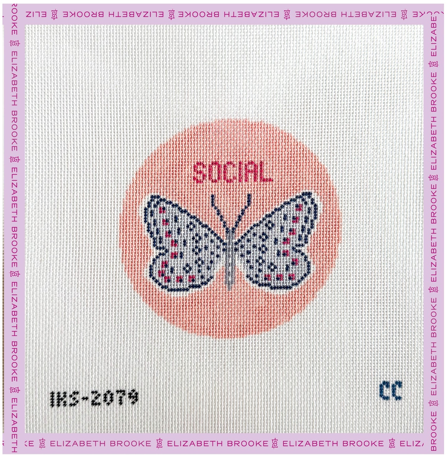 Social Butterfly Needlepoint Canvas