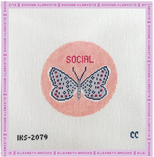 Social Butterfly Needlepoint Canvas