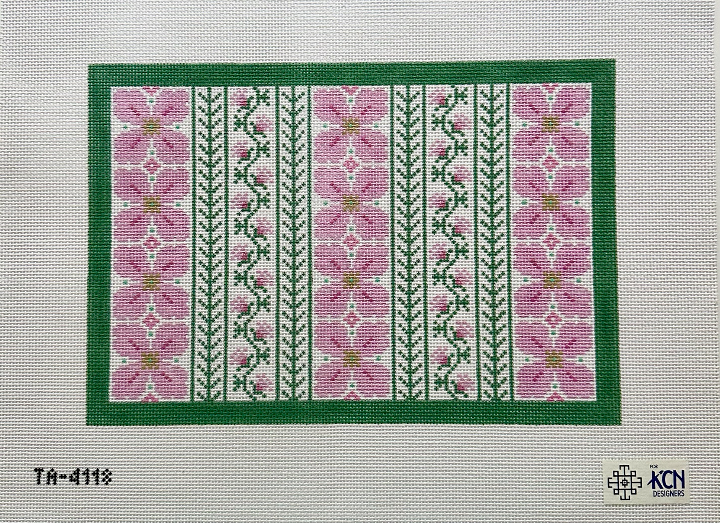 Primrose Clutch Pink Needlepoint canvas purple