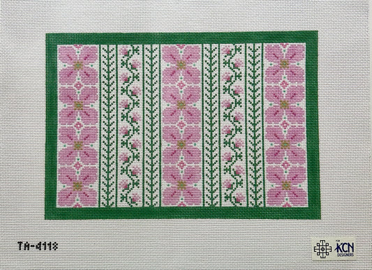 Primrose Clutch Pink Needlepoint canvas purple