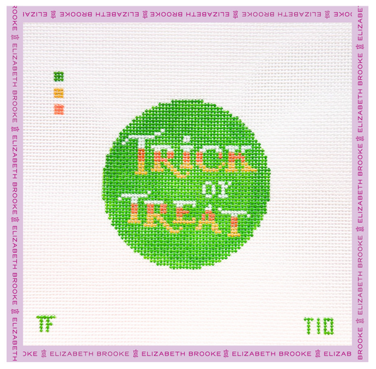Trick or Treat Acid Green Needlepoint Canvas