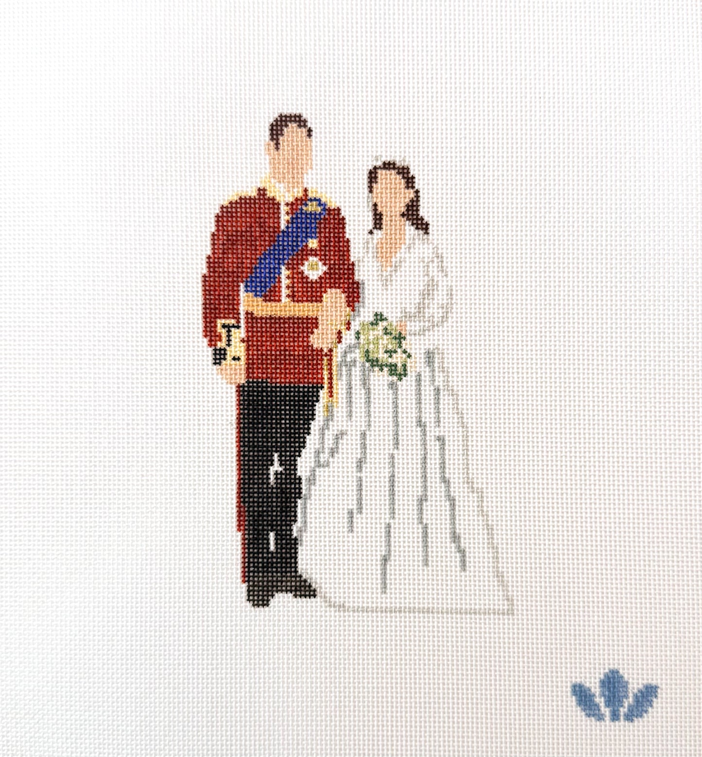 Kate and William Wedding Needlepoint canvas