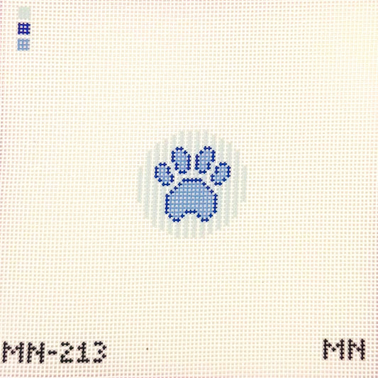 Blue Stripe Paw Mini Needlepoint Canvas