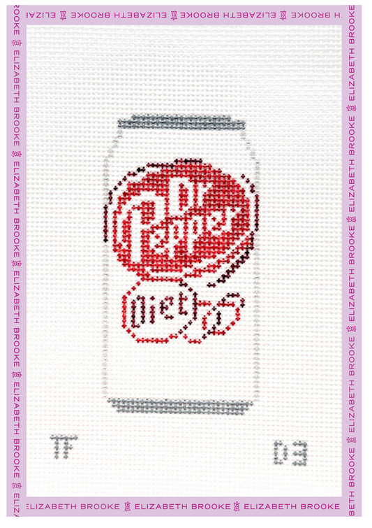 Diet Dr Pepper Soda Needlepoint Canvas