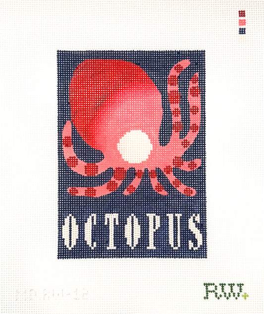 Rachel Westhead Octopus Poster Needlepoint Canvas