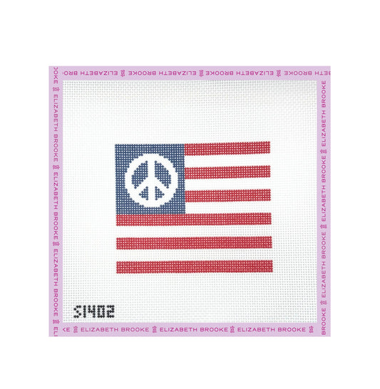 Small Peace American Flag Needlepoint Canvas