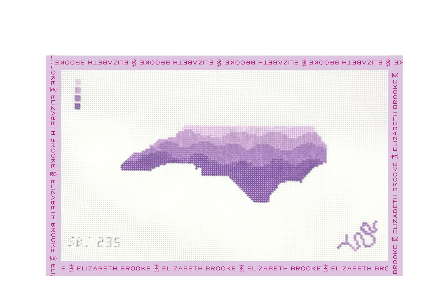 Purple North Carolina Mountains Needlepoint Canvas